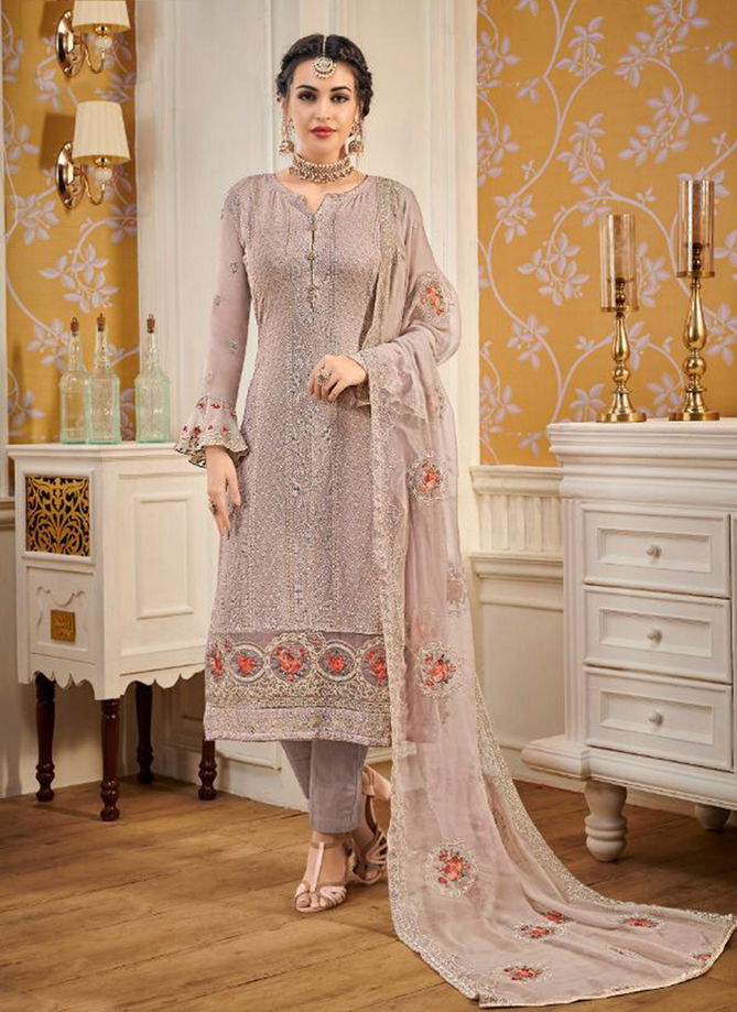 Eba Lifestyle Hurma Vol 12 Faux Georgette With Heavy Embroidery Work Top And Dupatta salwar Suit